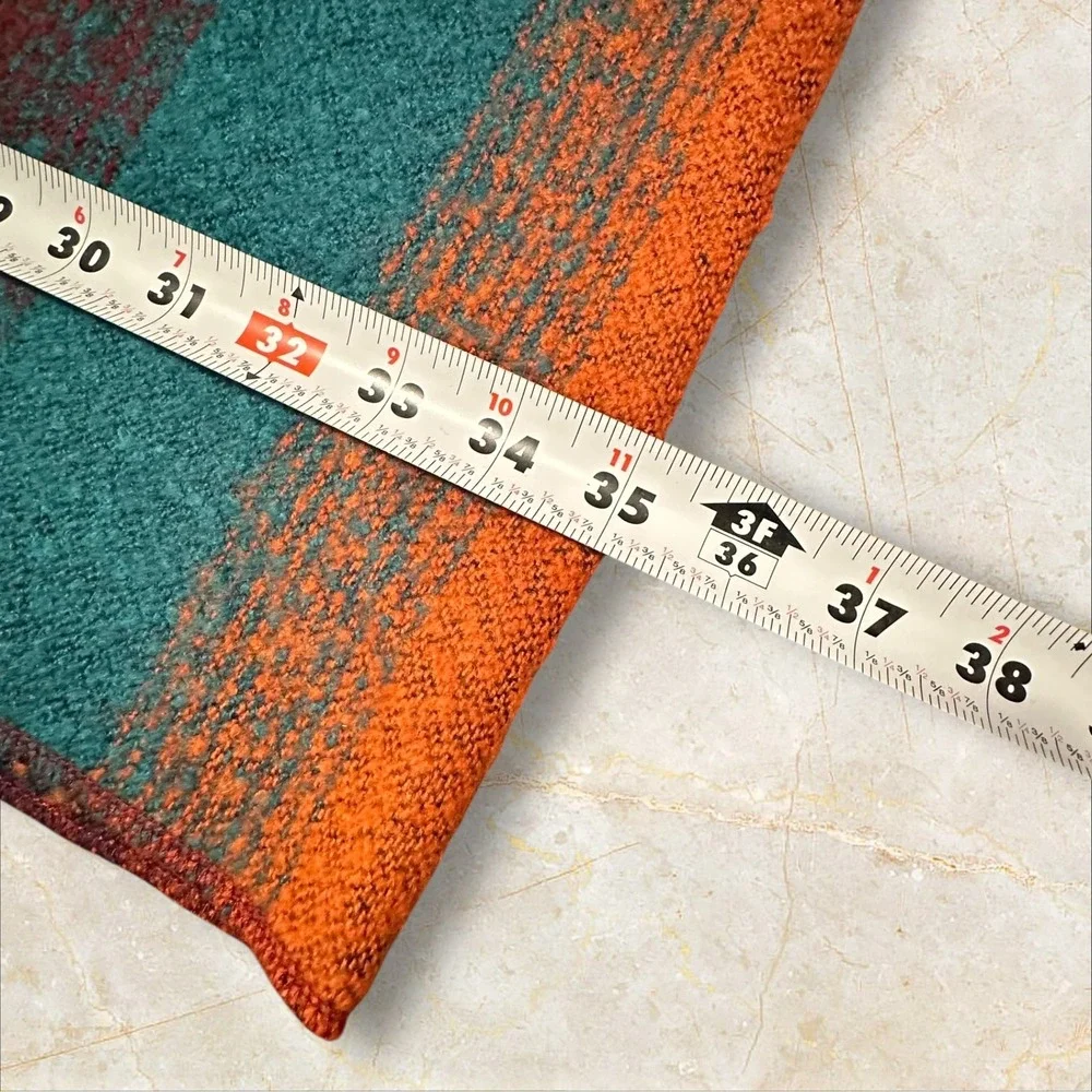 Infinity‎ Scarf Striped Multicolor Loop Scarf Teal Burgundy Orange Soft Knit